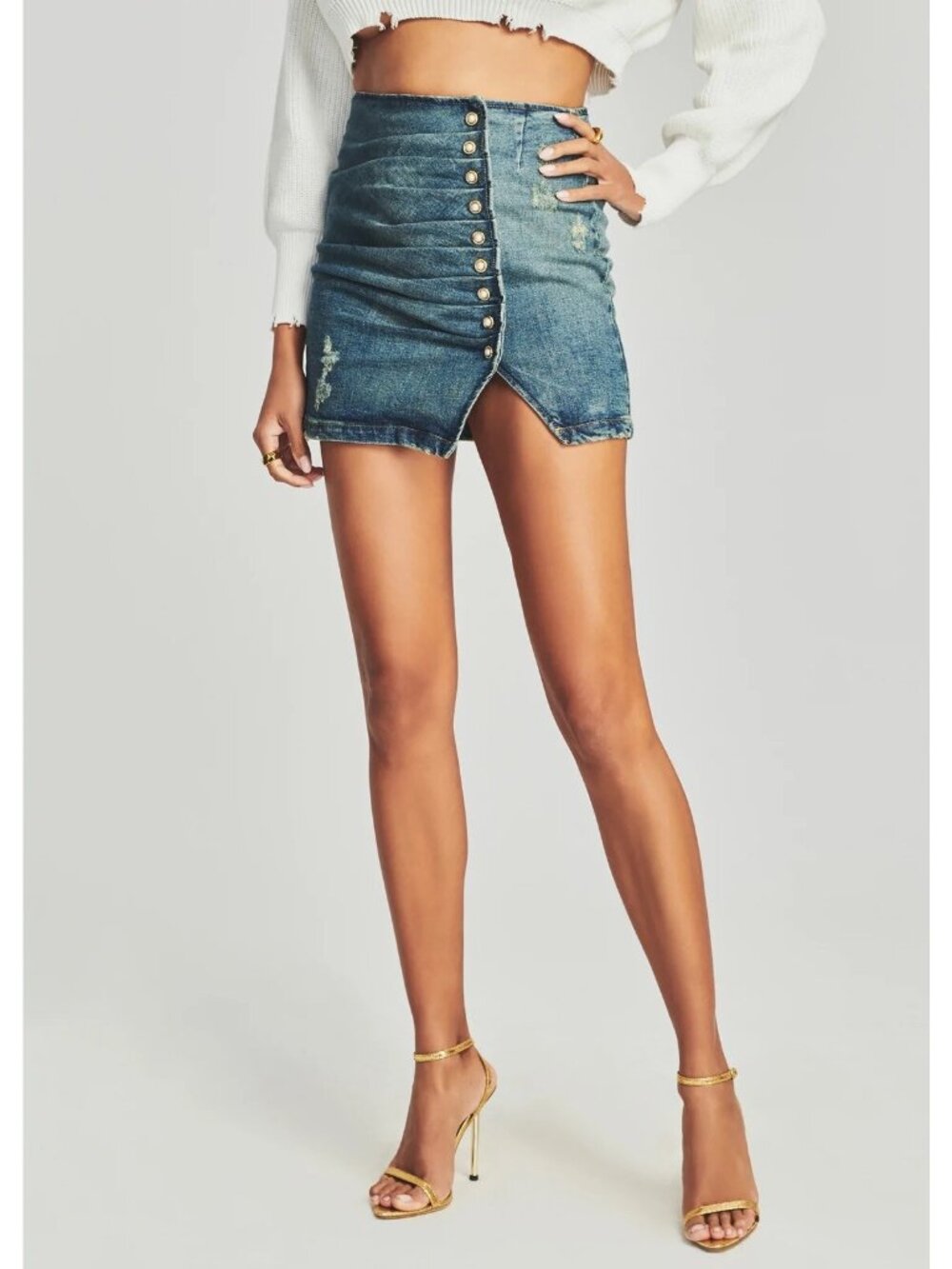 retrofete Willa Skirt Ariel Blue Mini Denim Pearl